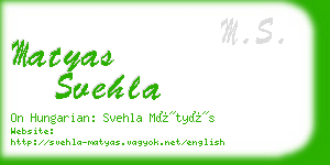 matyas svehla business card